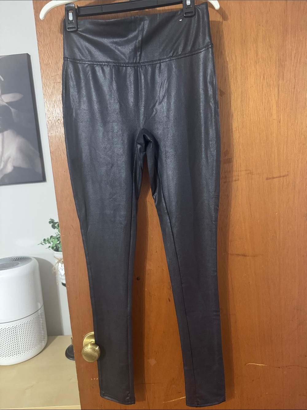 2 Pairs of Faux Leather Leggings - Black